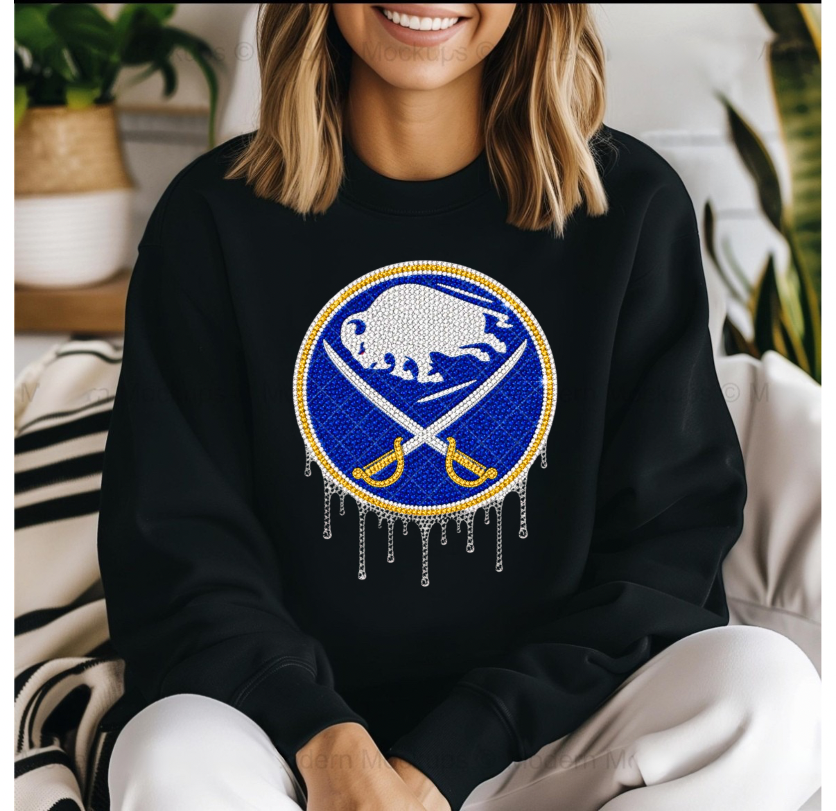 Buffalo Sabres Faux Rhinestone Shirt