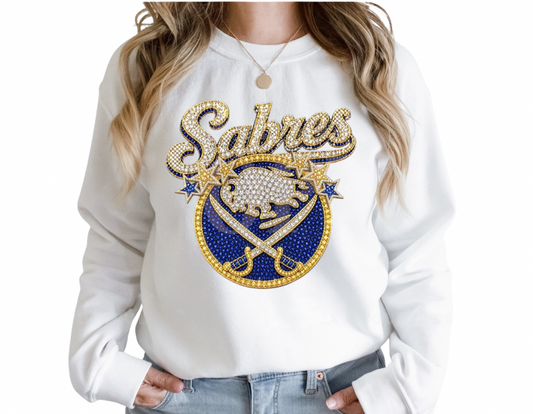 Buffalo Sabres Faux Rhinestone Shirt