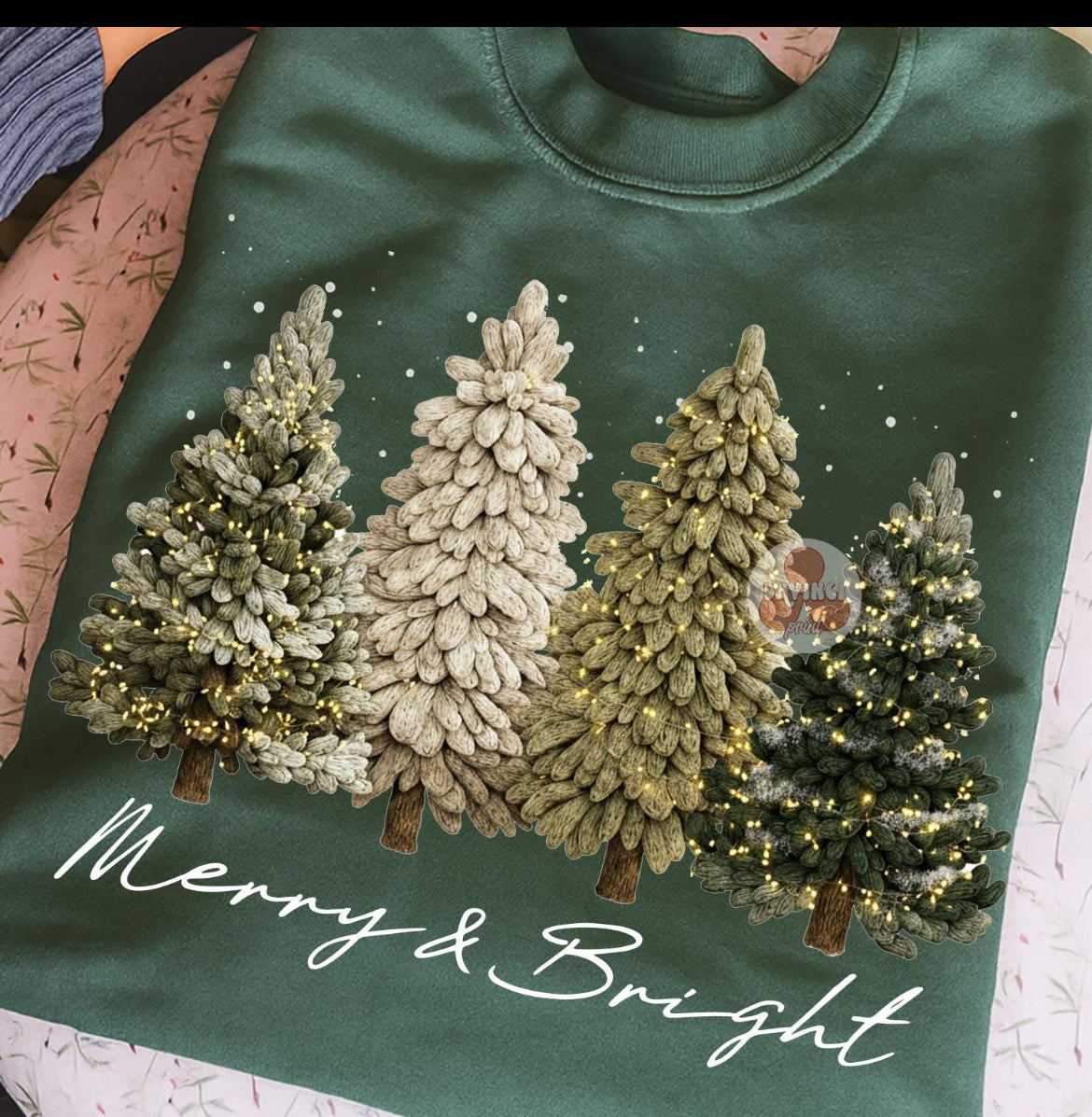Merry and Bright Faux Yarn Sweatshirt