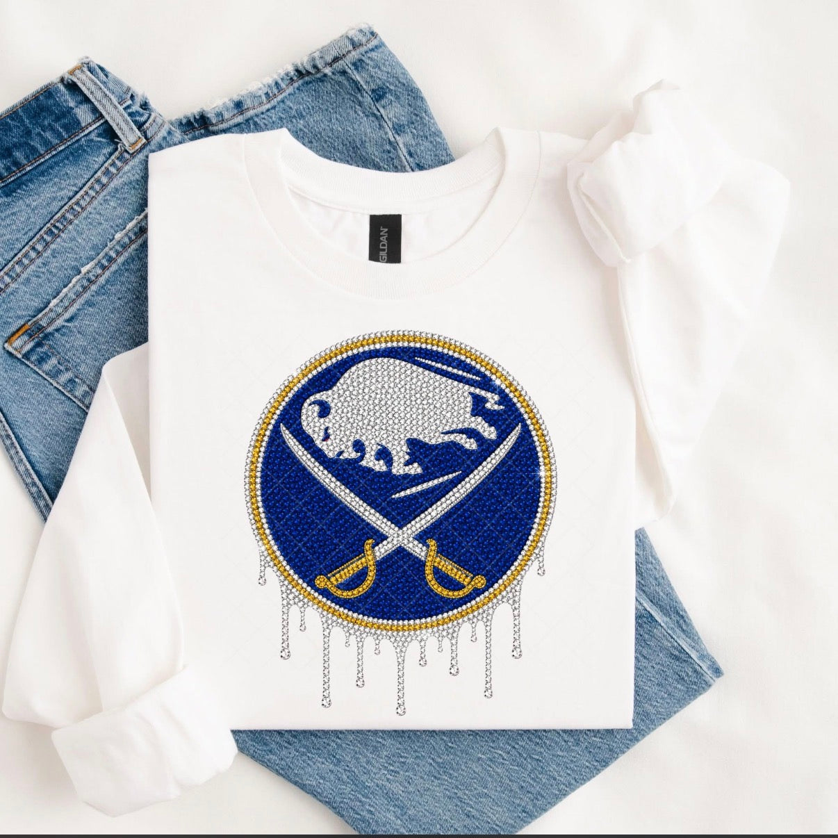 Buffalo Sabres Faux Rhinestone Shirt