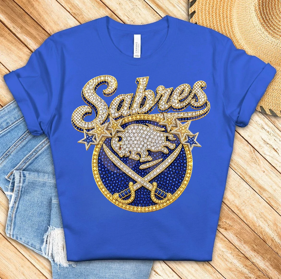 Buffalo Sabres Faux Rhinestone Shirt