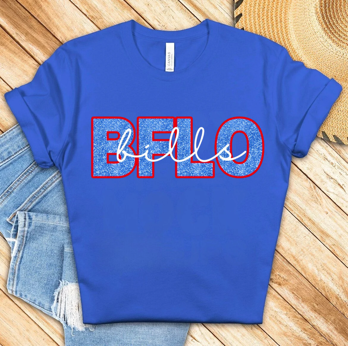 Buffalo Bills Faux Glitter Shirt