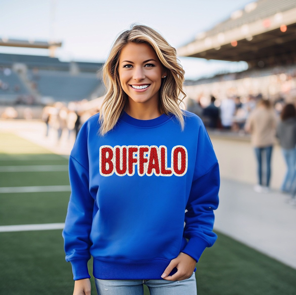 Buffalo Faux Crochet Sweatshirt