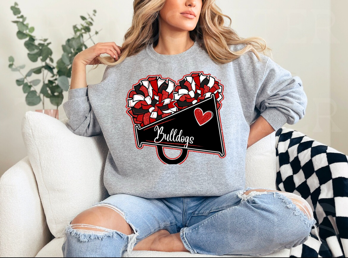 Bulldogs Cheer Faux Glitter Shirt