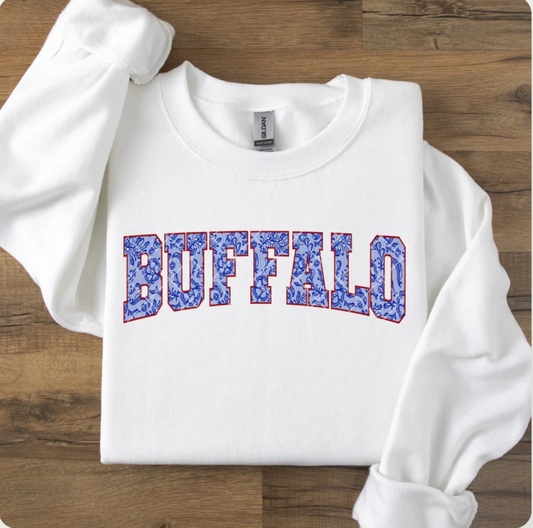 Blue Floral Buffalo Shirt