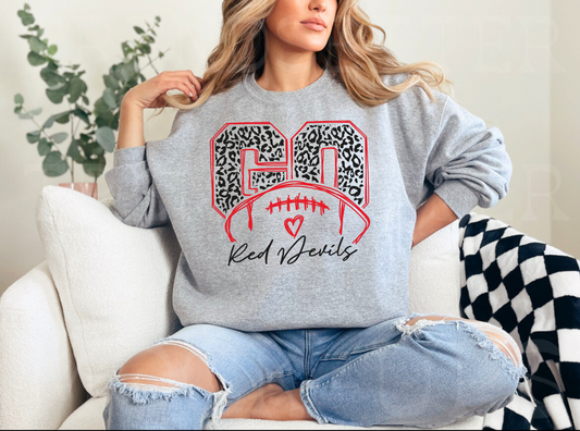 Go Red Devils Leopard Football Shirt