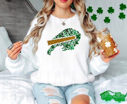 Buffalo Clover Shamrock Faux Glitter Shirt