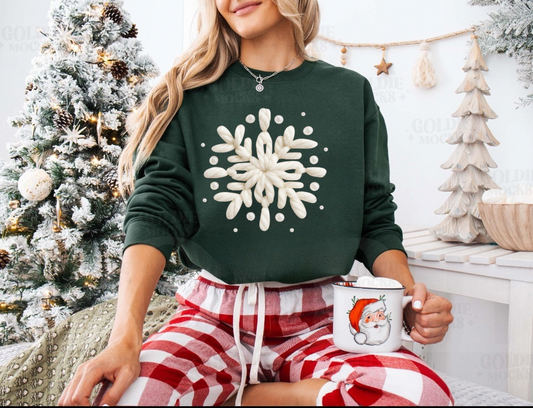Snowflake Faux Crochet Sweatshirt