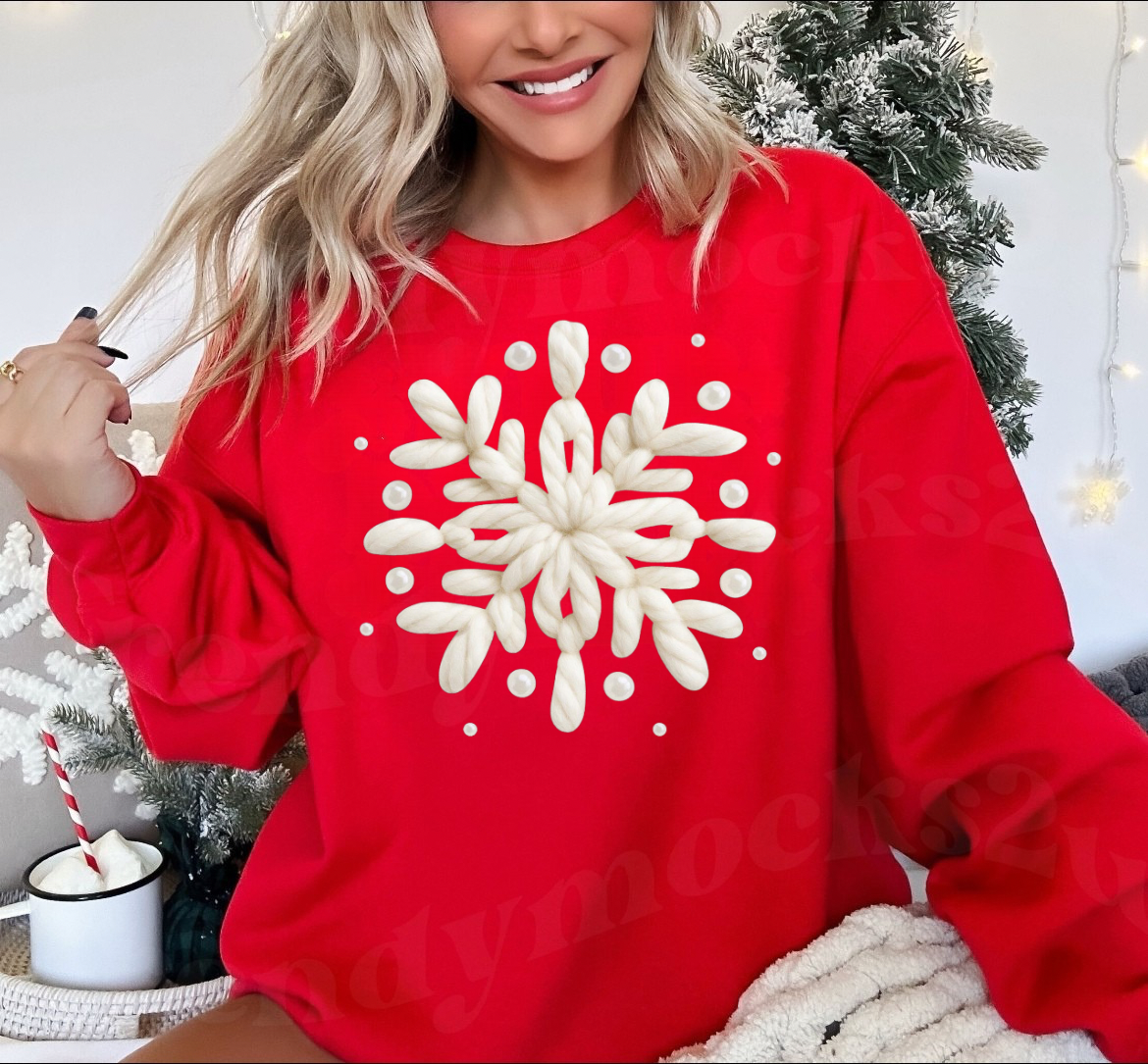 Snowflake Faux Crochet Sweatshirt