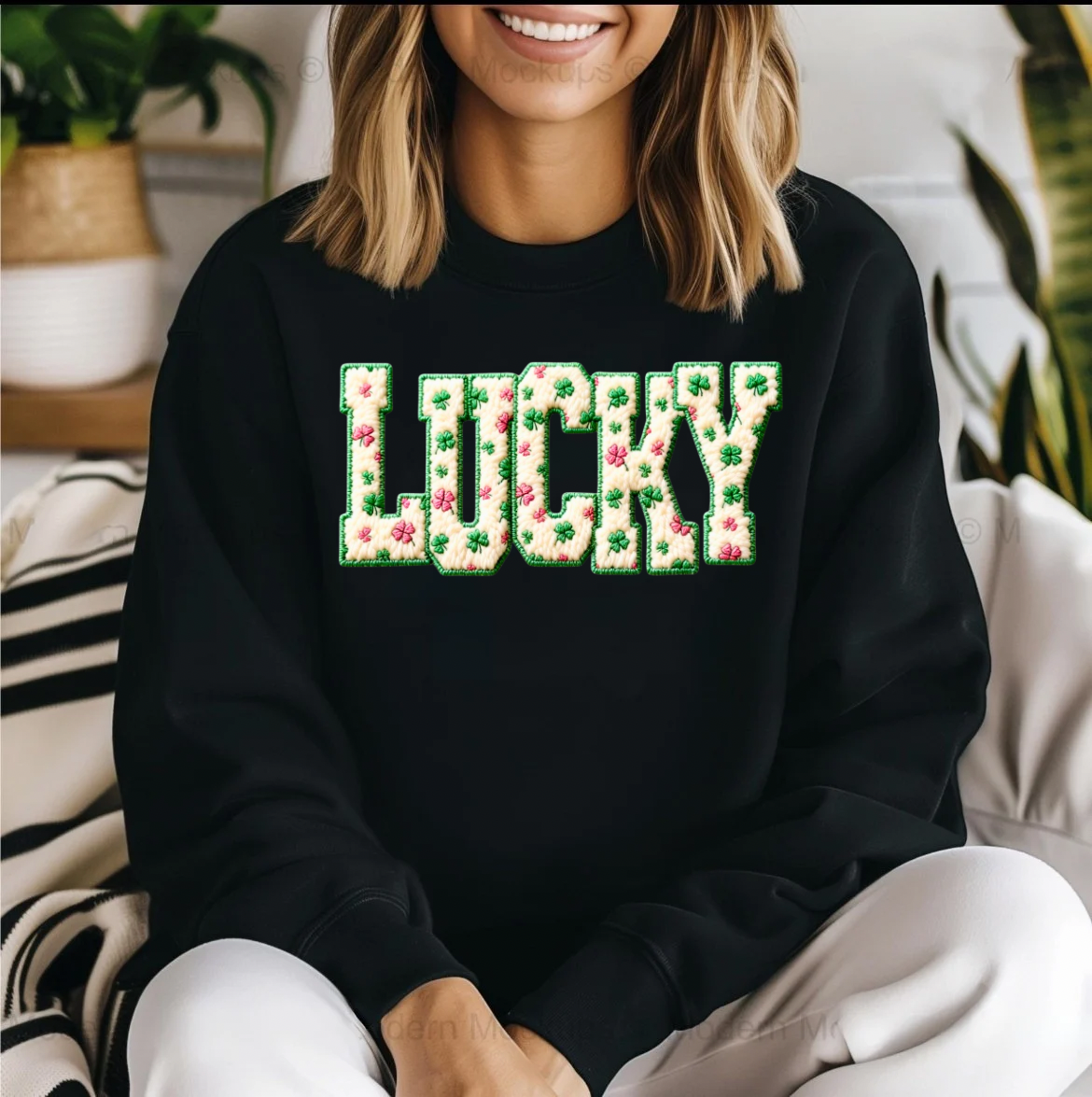 Lucky St. Patrick’s Day Faux Yarn Shirt