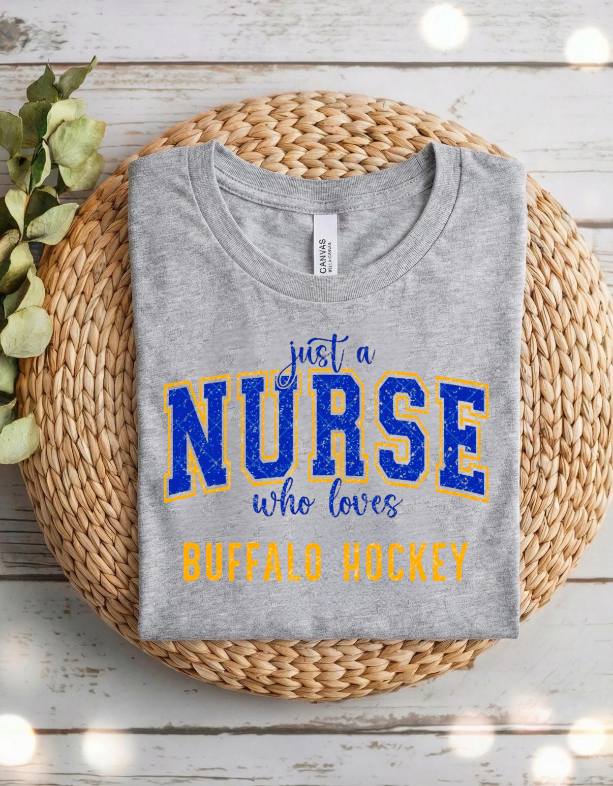 Just A Nurse That Loves Buffalo Hockey Distressed Shirt