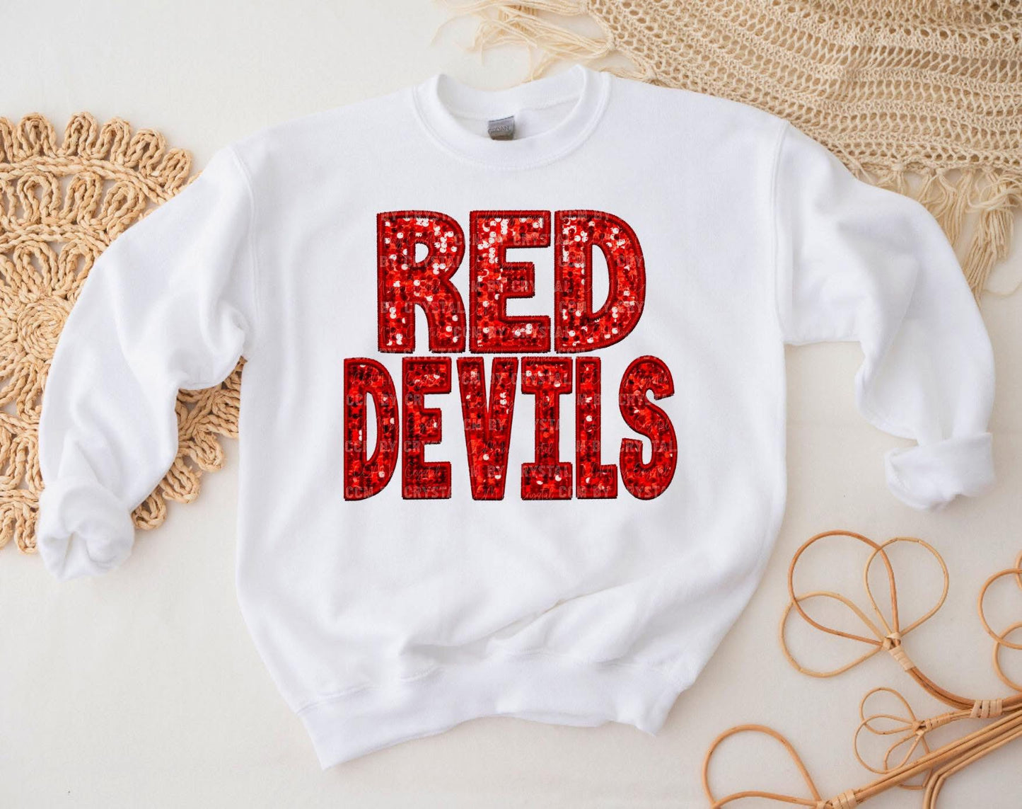 Red Devils Faux Glitter Shirt