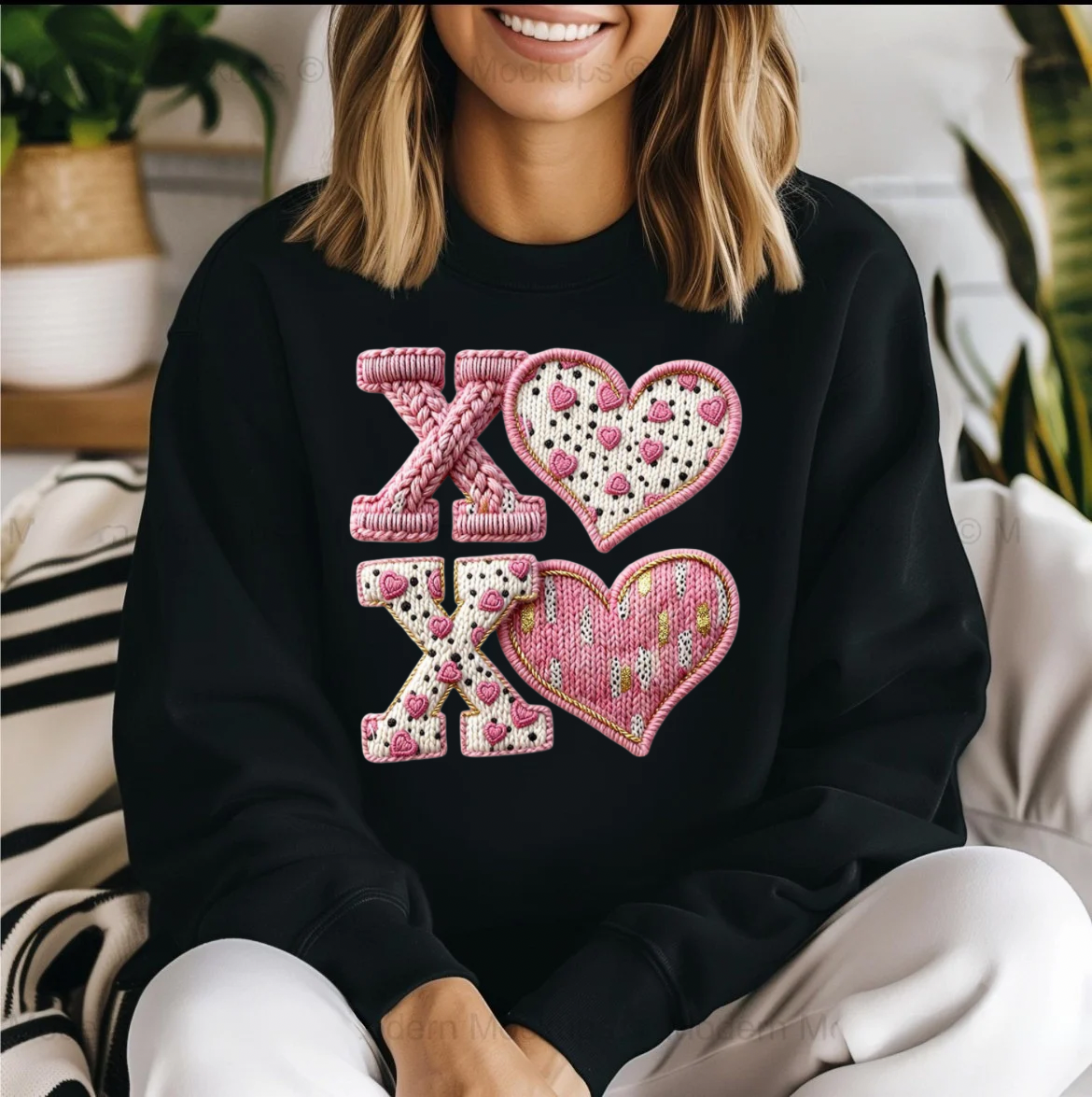XOXO Valentine’s Day Faux Crochet Shirt