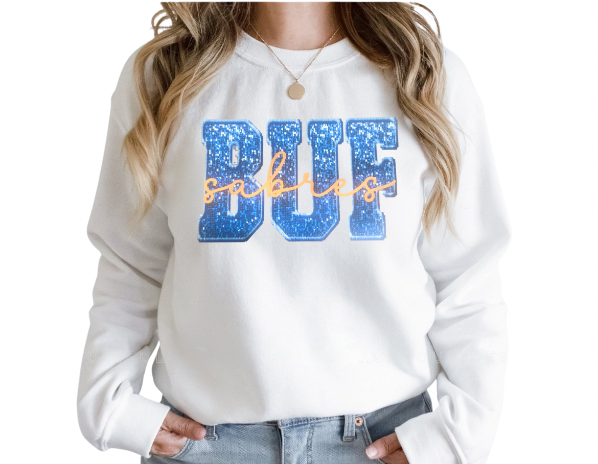 Buffalo Sabres Faux Glitter Shirt
