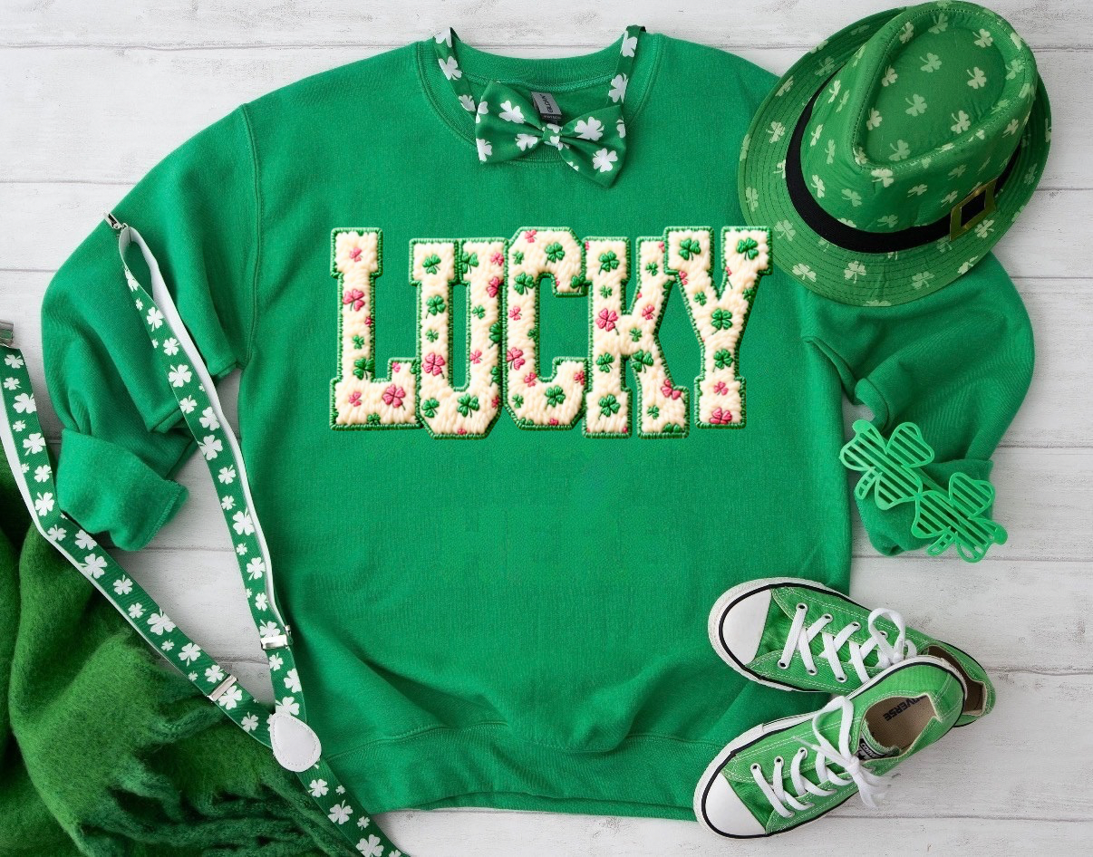 Lucky St. Patrick’s Day Faux Yarn Shirt