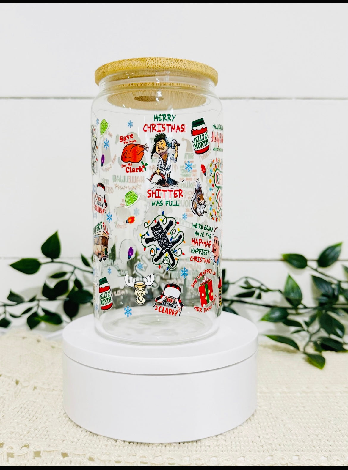Christmas Vacation 16oz Glass with Lid