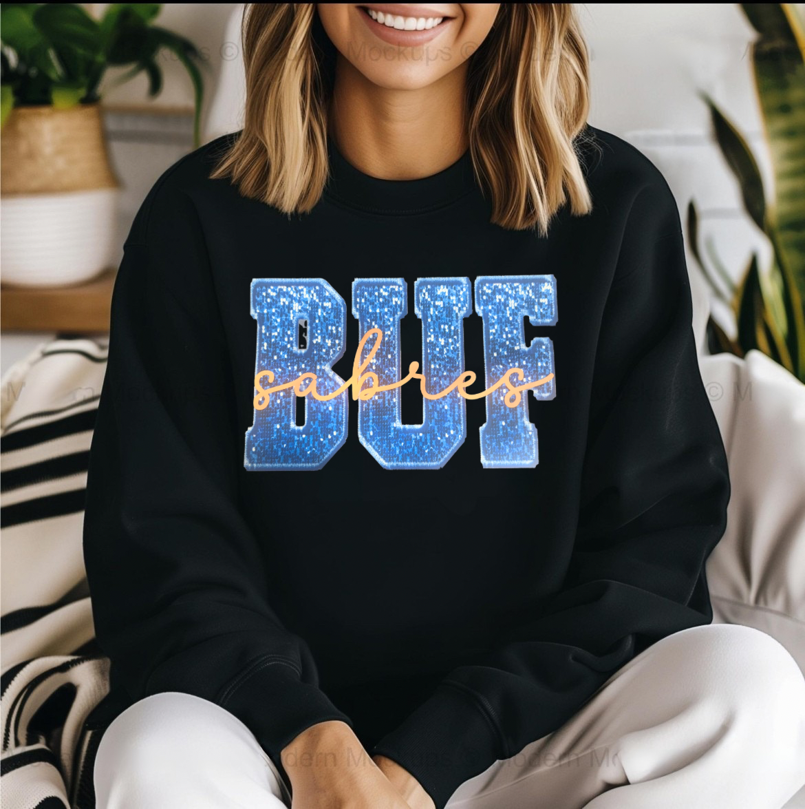 Buffalo Sabres Faux Glitter Shirt