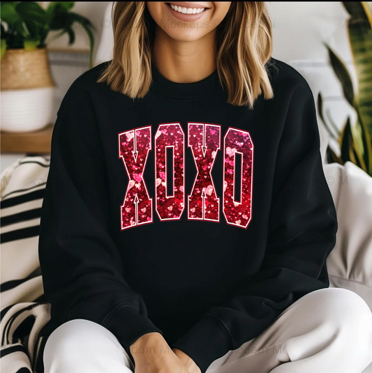 XOXO Valentine’s Day Faux Glitter Shirt