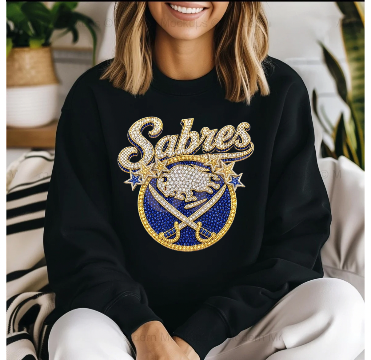 Buffalo Sabres Faux Rhinestone Shirt