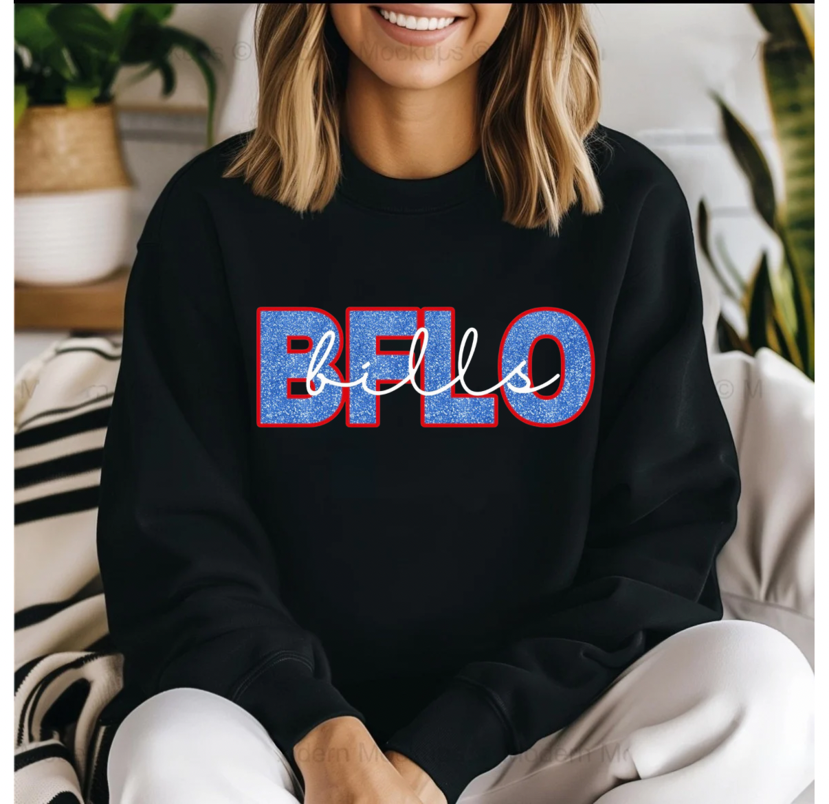 Buffalo Bills Faux Glitter Shirt