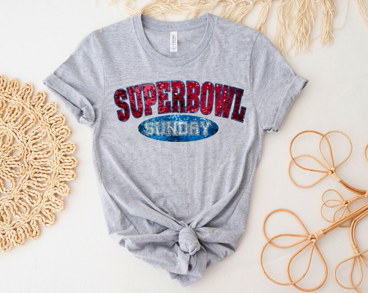 Faux Glitter Super Bowl Shirt