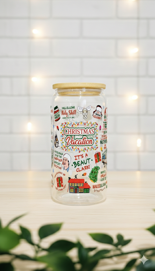 Christmas Vacation 16oz Glass with Lid