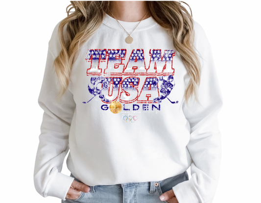Team USA Golden Hockey Shirt