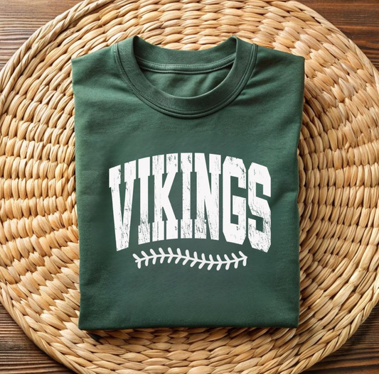Nichols Vikings Distressed Baseball Shirt